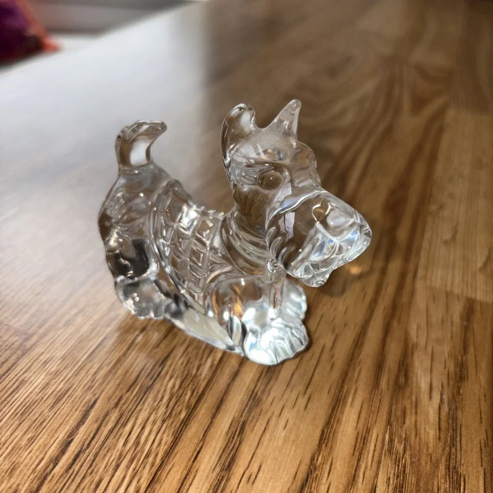 PRINCESS HOUSE ROCKING SCOTTIE DOG Germany Crystal Treasures Clear Paperweight
